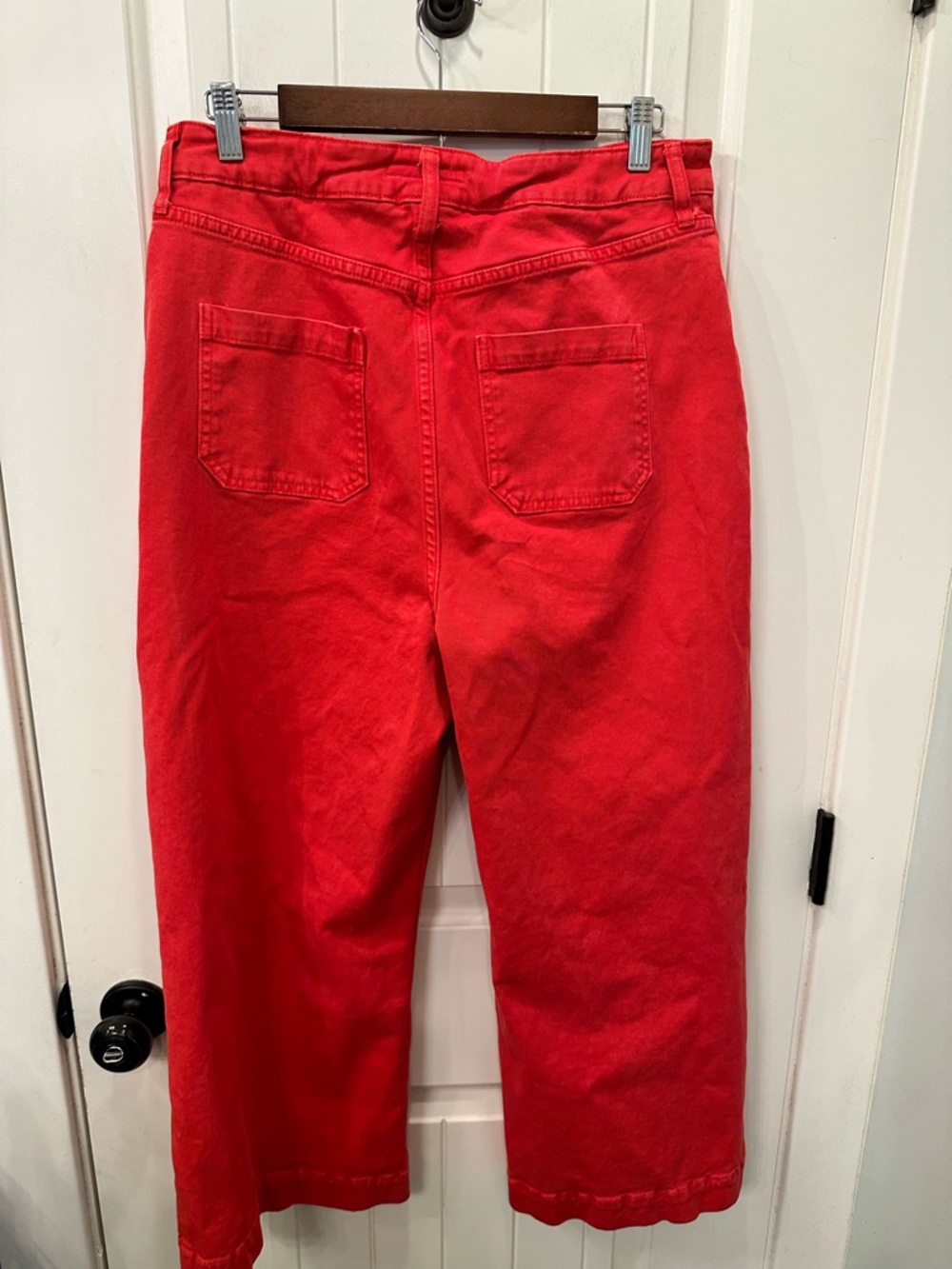 Boden Red High Waist Wide Leg Utility Cropped Pants Sz US 12R - Picture 2 of 4